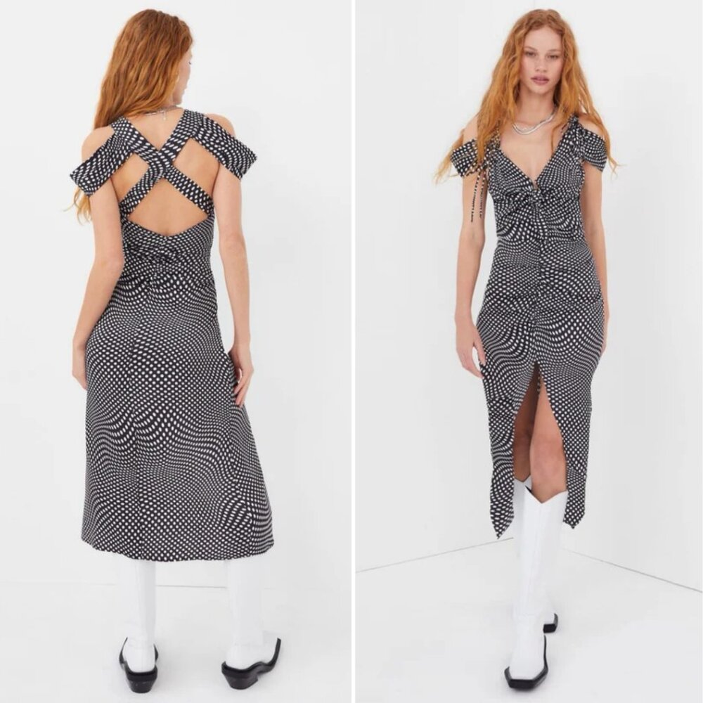 NWT For Love and Lemons Beth Midi Dress XS Black